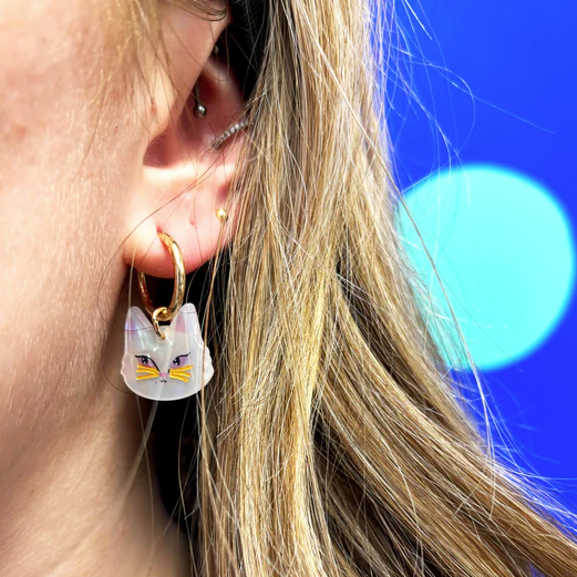 Cat Hoop Earrings