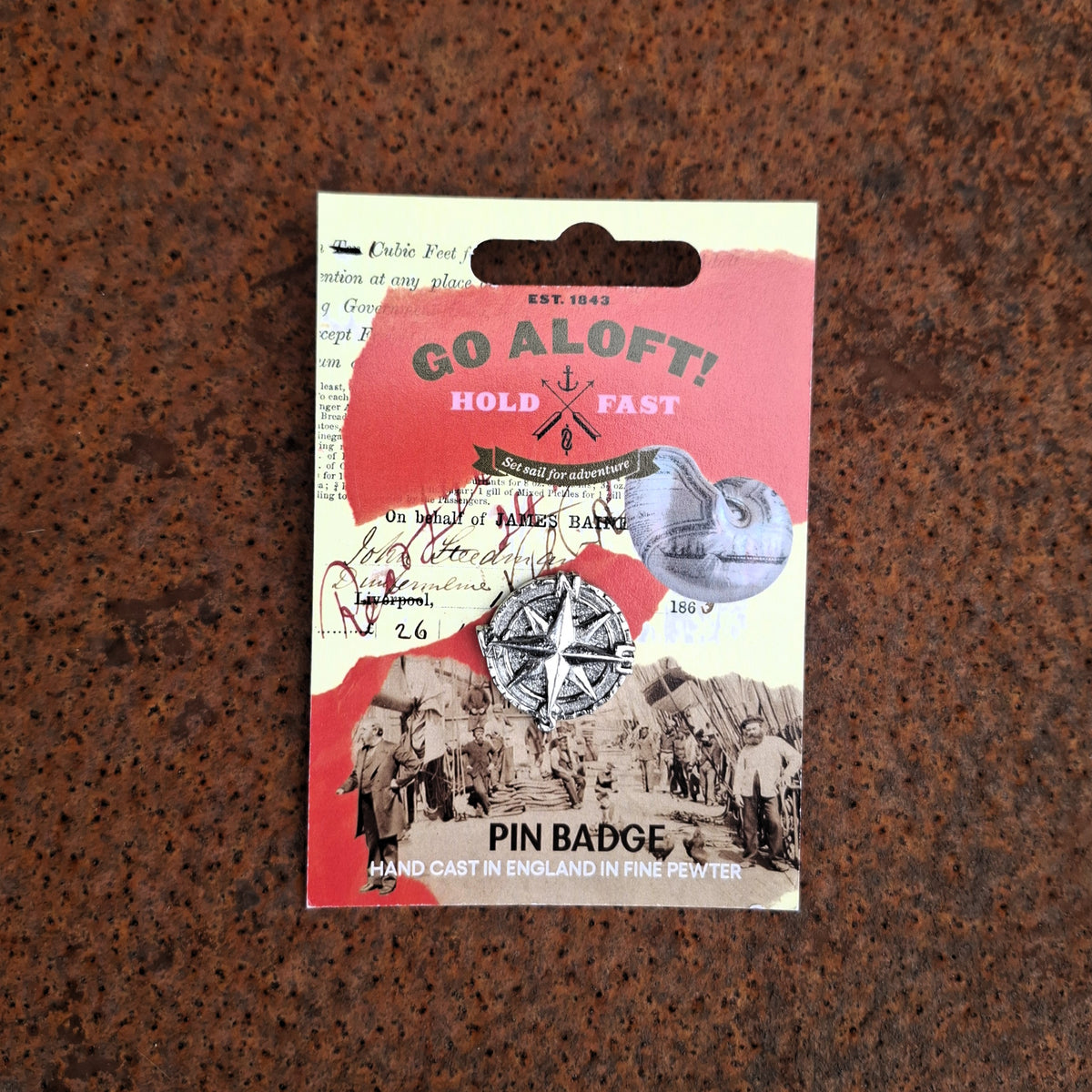 Compass Pin Badge