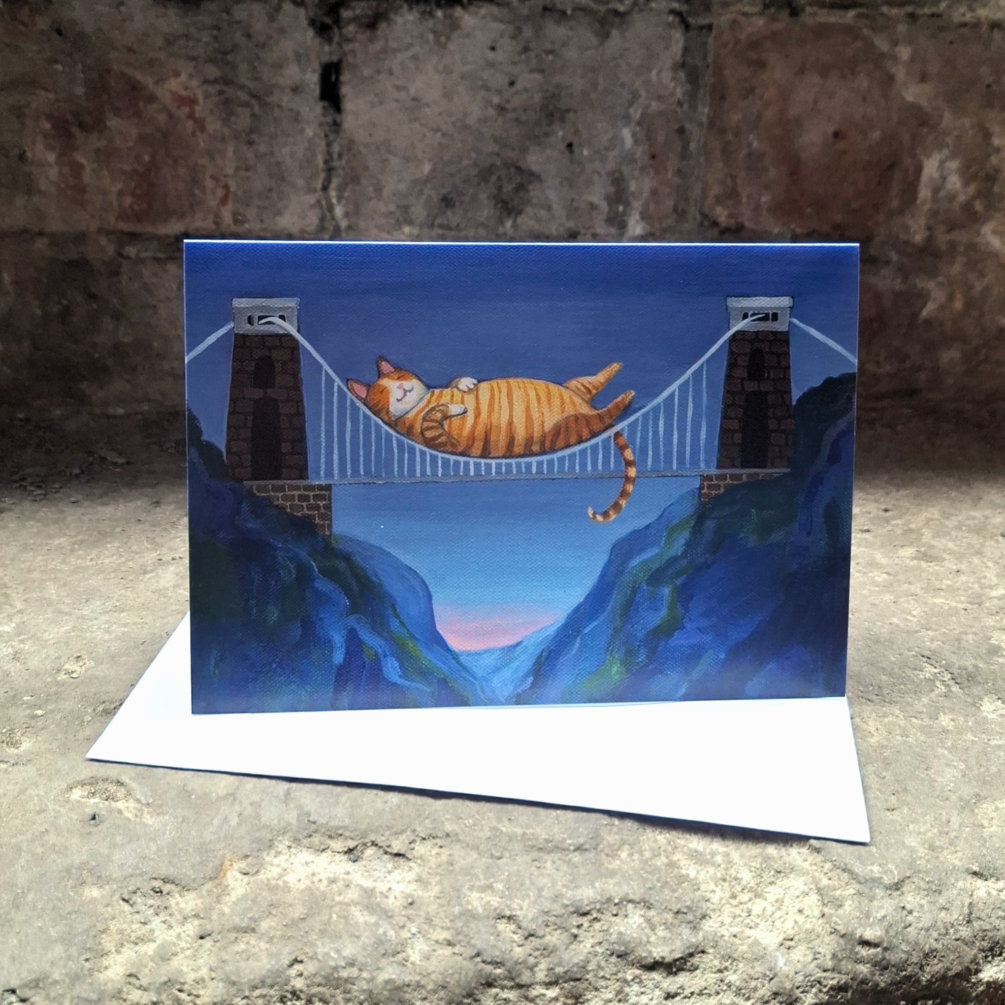Sleepy Cat Greetings Card