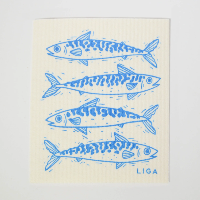 Mackerel and Seaweed Eco Dishcloths