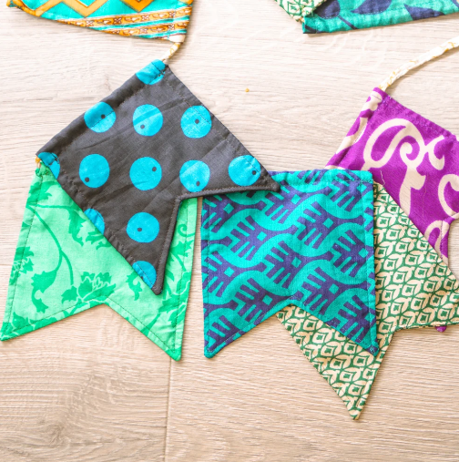 Recycled Sari Multicoloured Bunting