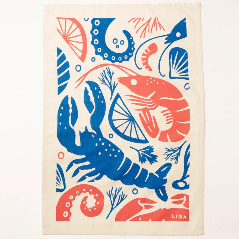 Seafood Platter Tea Towel