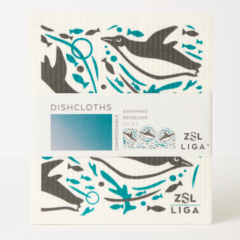 Swimming Penguin Dishcloths