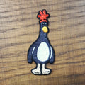 Embroidered patch of Feathers McGraw from Wallace and Gromit